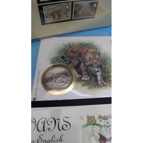 292 - A World Wildlife Fund Stamp, First Day Cover and Coin Album