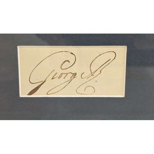 401 - An Original Signature of King George III framed with portrait and C.O.A.