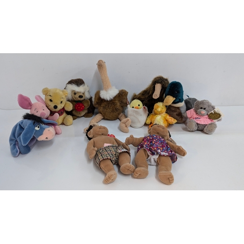 1864 - 12 x Collectable Soft Toys, Including Disney Pooh, Eyeore and Piglet, Beanie Babies etc