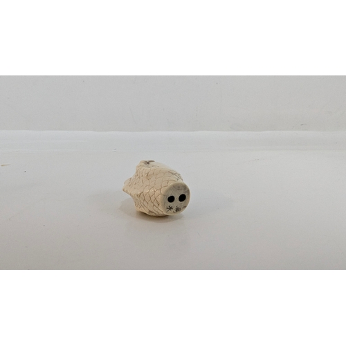 198 - 6 x Resin and Carved Bone Nestsuke and a Soapstone Carving (signed)