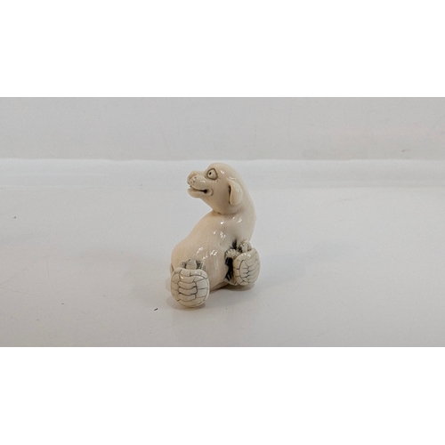 198 - 6 x Resin and Carved Bone Nestsuke and a Soapstone Carving (signed)