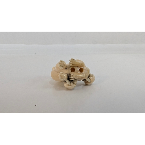 198 - 6 x Resin and Carved Bone Nestsuke and a Soapstone Carving (signed)