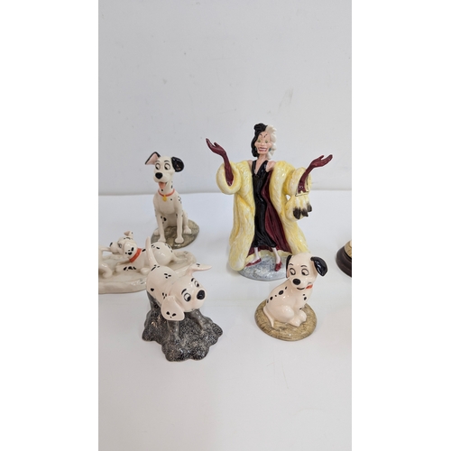 109 - Royal Doulton 101 Dalmatians Figurines x 10 Including Cruella De Ville