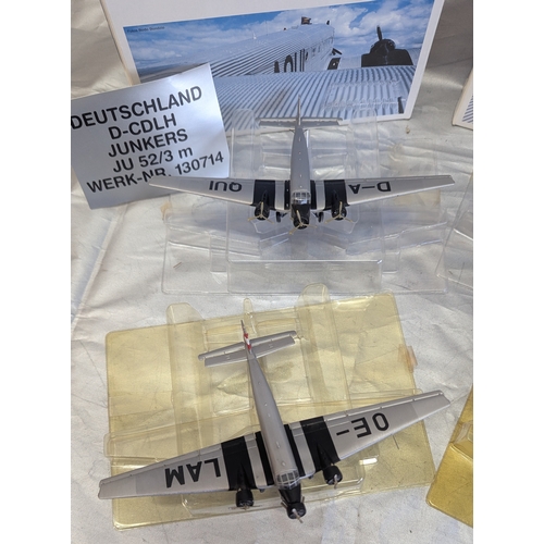 1124 - Herpa 1:160 Scale 2X Junkers JU 52/3m D-Aqui Bertin-Templehof, Herpa Wings Junkers JU 52/3m D-ABIK M... 