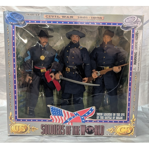 1804 - Soldiers Of The World Civil War Posable Figures - 3x Boxed Horsemen, And Boxed Generals Sets