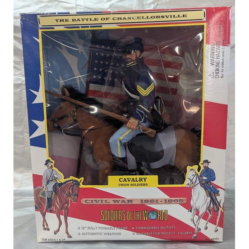 1804 - Soldiers Of The World Civil War Posable Figures - 3x Boxed Horsemen, And Boxed Generals Sets