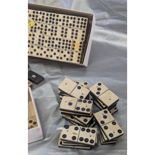 1831 - A Large Quantity Of Antique Bone Faces Domino Sets