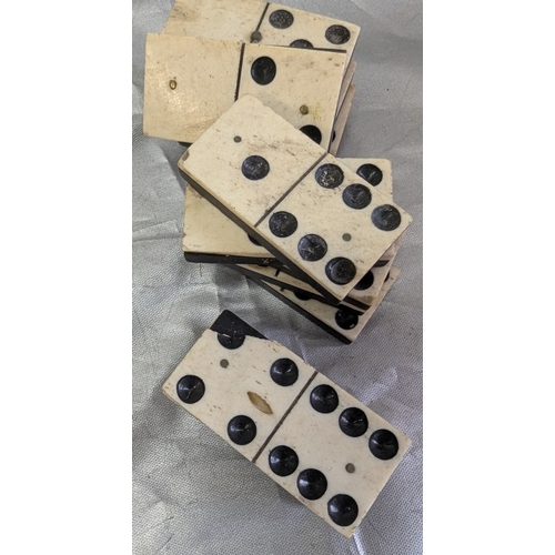 1831 - A Large Quantity Of Antique Bone Faces Domino Sets