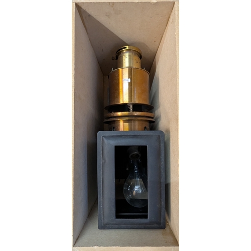 845 - Brass Magic Lantern In Wooden Carry Case