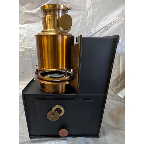 845 - Brass Magic Lantern In Wooden Carry Case