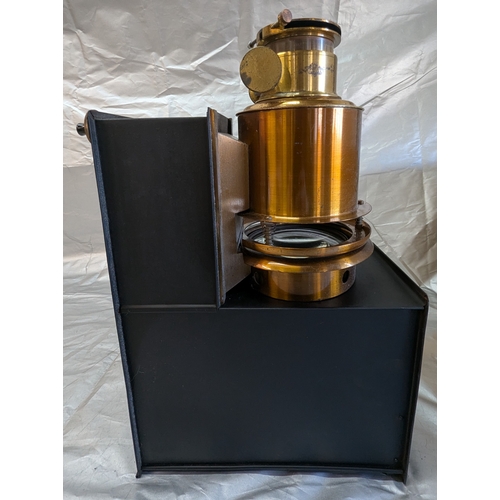 845 - Brass Magic Lantern In Wooden Carry Case