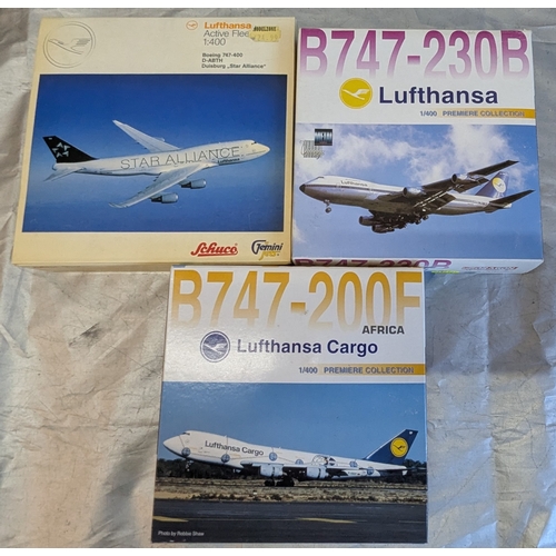 1141 - Gemini Boeing 747 D-ABTH Duisbury Star Alliance, Dragon B7470230B Lufthansa And B747200F Africa, Luf... 