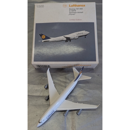 1142 - Herpa Boeing 747-400 - D-ABTE Sachsen-Anhalt Flynet Lufthansa, Dragon Wings 767-300 Lufthansa And Pa... 