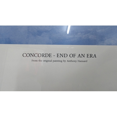 553 - Concorde - End of an Era, a signed limited edition print signed by the artist, Anthony Hansard and C... 