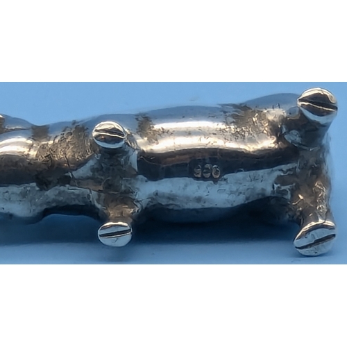 304 - A Hallmarked Silver Novelty Pin Cushion - Pig