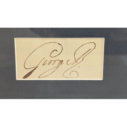 401 - An Original Signature of King George III framed with portrait and C.O.A.