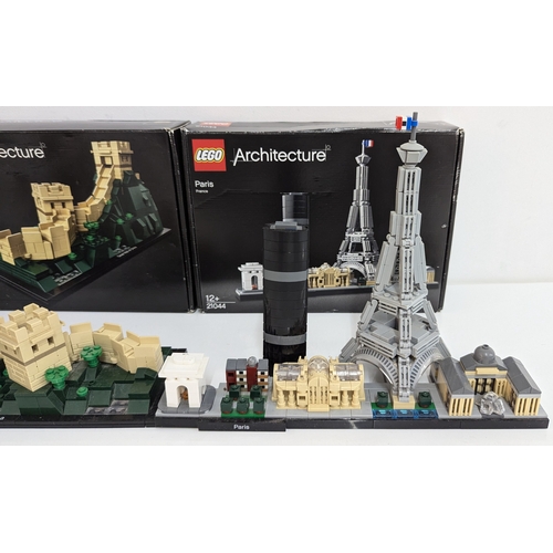 1701 - 3x Lego Architecture Sets: Great Wall Of China, Paris, Sydney. 21044, 21041, 21032