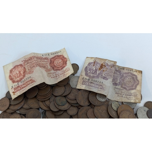 269B - A Quantity Of G.B. Coins And 10 Shilling Banknotes