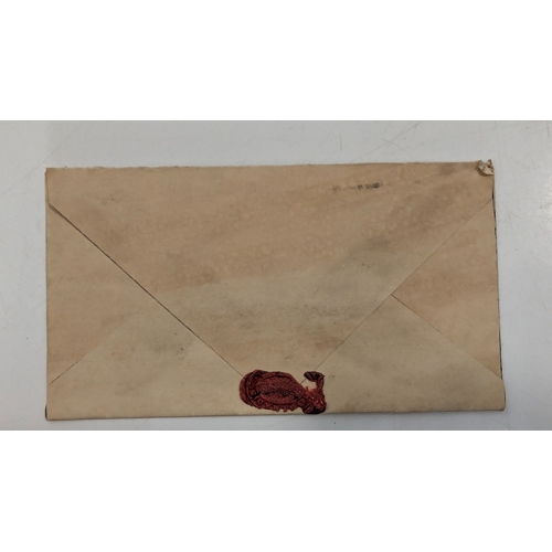 337 - An 1840 Mulready Letter Sheet with Black Maltese Cross One Penny.