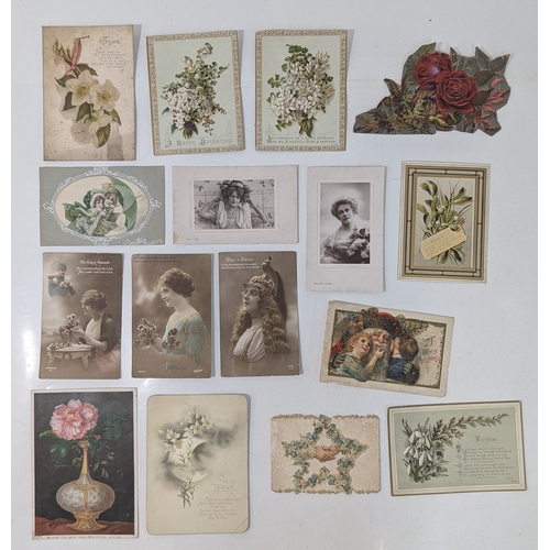 405 - An Assortment Of Antique And Vintage Postcards Including WWI Field Post Office Marks. Mostly Glamour... 