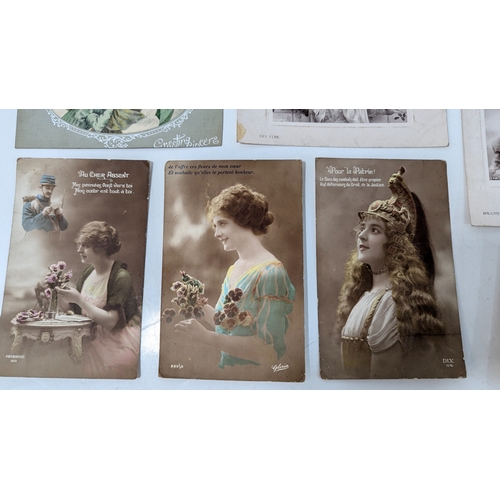 405 - An Assortment Of Antique And Vintage Postcards Including WWI Field Post Office Marks. Mostly Glamour... 