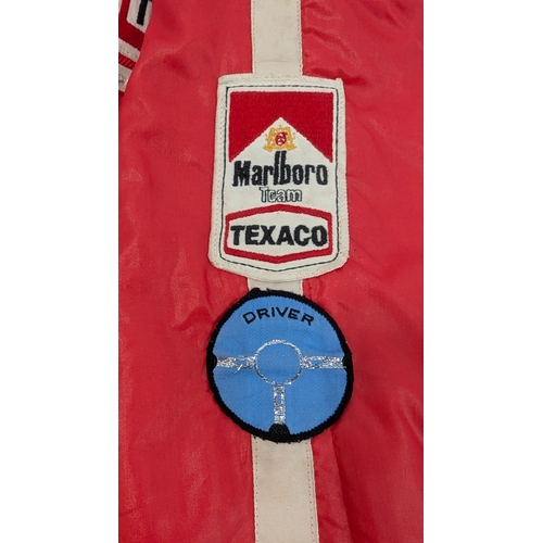 586 - A Vintage Team Marlborough Texaco Lancia Drivers Jacket - Craven Motor Club - Zips etc. Working