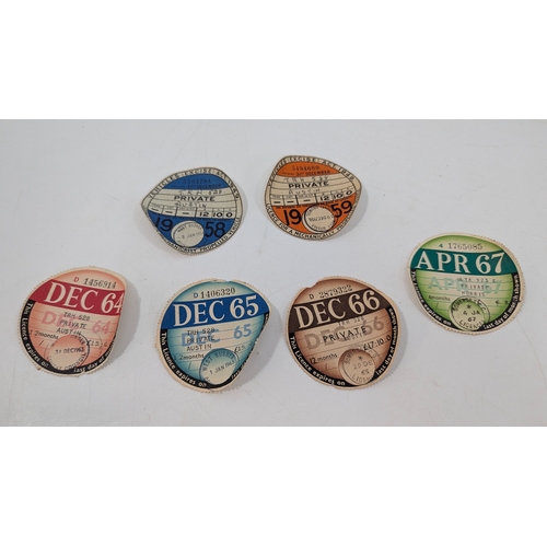 587 - An Assortment of Vintage Car Tax Discs - 1958, 59, 64, 65, 66, 67