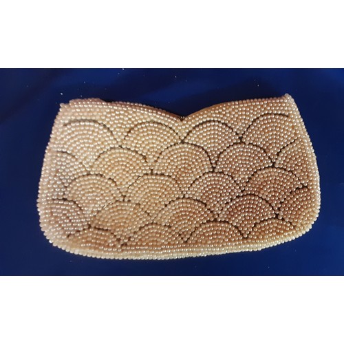 2370 - 3 x Vintage \Clutch Bags - Beaded Material, Bracelet Handled and Snakeskin