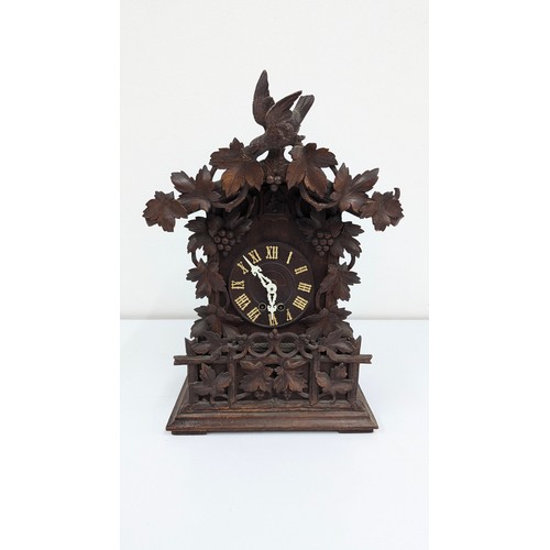 923 - A Late 19th Century Black Forest Carved Cuckoo Mantle Clock In The Style Of Johann Baptist Beha - 54... 