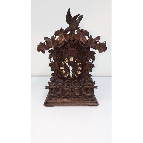 923 - A Late 19th Century Black Forest Carved Cuckoo Mantle Clock In The Style Of Johann Baptist Beha - 54... 