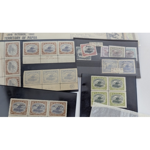 364 - A Quantity of Mint Papua New Guinea Mint Stamps, Nine Pence Coverprint, 6d Error 1952 First Day Cove... 