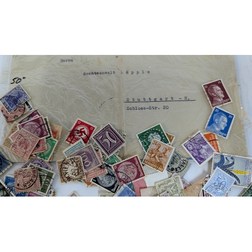 381 - 1944 German Reich Adolf Hitler Stamped Letter and Other German, Belgian Congo and Belgian Stamps