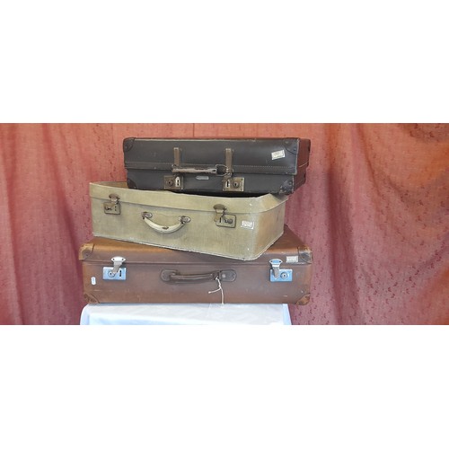 2410 - 3 x Vintage Suit Cases ( 2 x Leather)