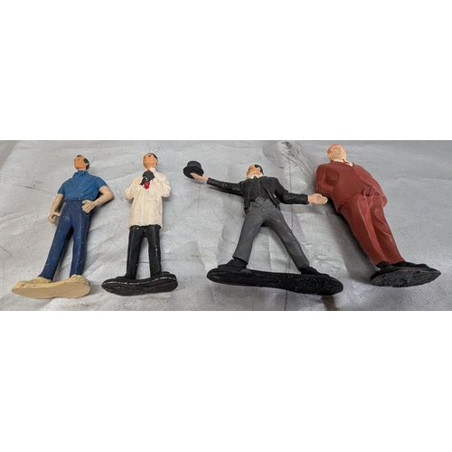 1843 - 4 James Bond Figures - Goldfinger, James Bond, Dr. No And Oddjob - 9cm High