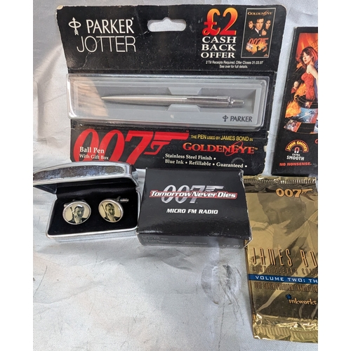 1845 - James Bond Unopened Parker Pen, Pair Of Cuff Links, Mini Radio, Mini Camera Etc.