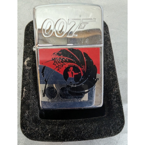 1846 - James Bond Black Hurricane Zippo Lighter In Tin