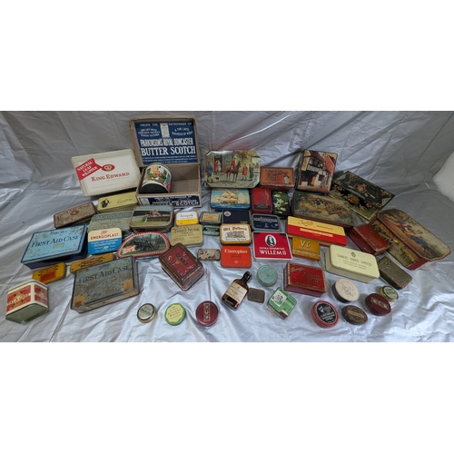 800 - A Large Assortment Of Vintage Tins - Three Nuns Tobacco, Kensitas Cigarettes Etc.