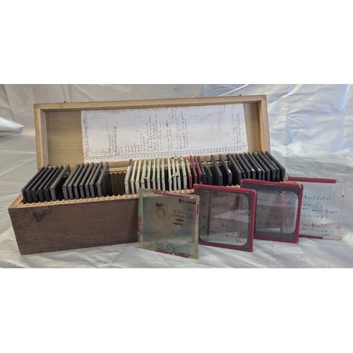 846 - Magic Lantern Slides - Assorted In Wooden Box