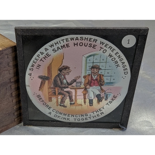 846 - Magic Lantern Slides - Assorted In Wooden Box