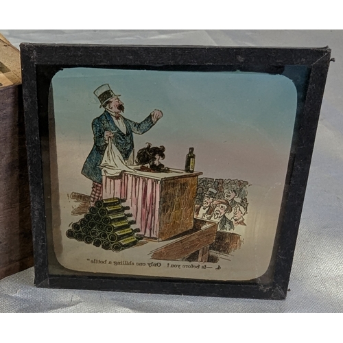 846 - Magic Lantern Slides - Assorted In Wooden Box