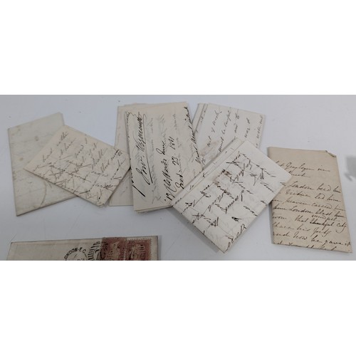 332 - A Collection of Queen Victoria Penny Red and Lilac Stamped Letters and Envelopes