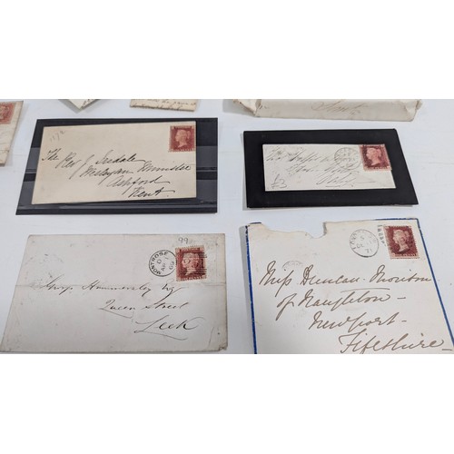 332 - A Collection of Queen Victoria Penny Red and Lilac Stamped Letters and Envelopes