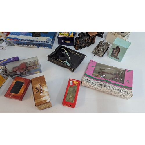 693 - A Large Quantity of Novelty Lighters inc. Submarine, Motor Bikes, Cannon etc.