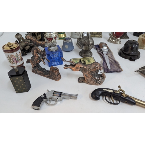 695 - A Large Quantity of Novelty Cigarette Lighters Inc . Tank, Locomotive and Knight etc.