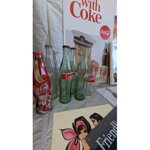 599 - A Collection Of Coca-Cola And Pepsi Cola Vintage Collectables Including: 6 Cafe Display Boards With ... 