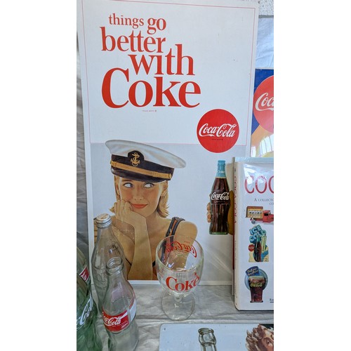 599 - A Collection Of Coca-Cola And Pepsi Cola Vintage Collectables Including: 6 Cafe Display Boards With ... 