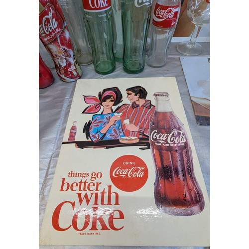 599 - A Collection Of Coca-Cola And Pepsi Cola Vintage Collectables Including: 6 Cafe Display Boards With ... 