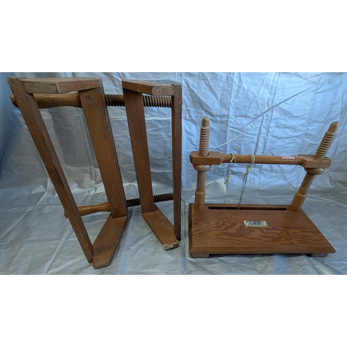 904 - Bookbinding Equipment - Wooden Dryad Sewing Frame And Wooden Dryad Bench Top Backing Press