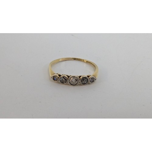 240D - A 9ct Gold 5 Stone Diamond Ring