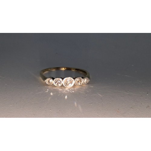 240D - A 9ct Gold 5 Stone Diamond Ring